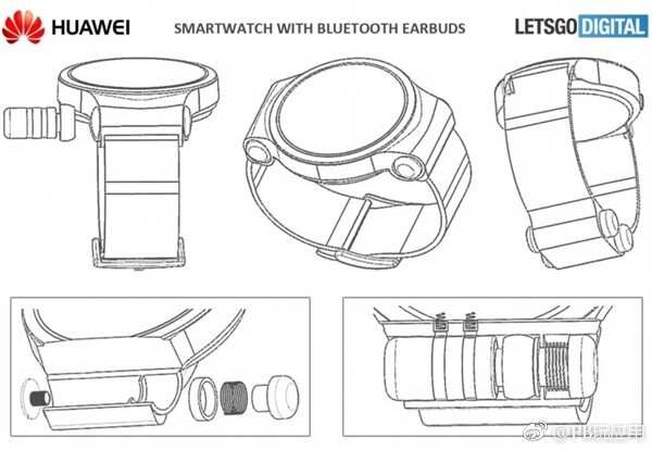 华为手表新专利曝光：可收纳蓝牙耳机[多图]图片2