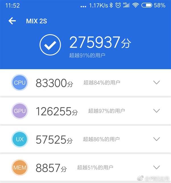 小米MIX 2S推送安卓9.0开发版：更流畅 跑分27.6万[多图]图片2